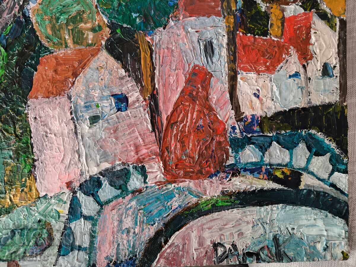 Delivery of Dana Kandinsky - Landscape with houses, oil on canvas Delivery of Dana Kandinsky - Landscape with houses, oil on canvas