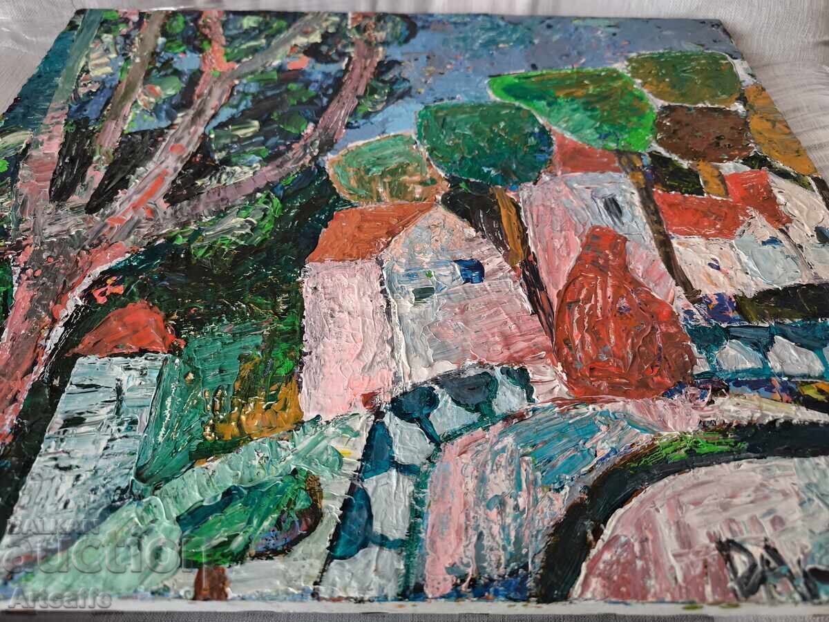 Dana Kandinsky - Landscape with houses, oil on canvas - 6 Dana Kandinsky - Landscape with houses, oil on canvas - 6