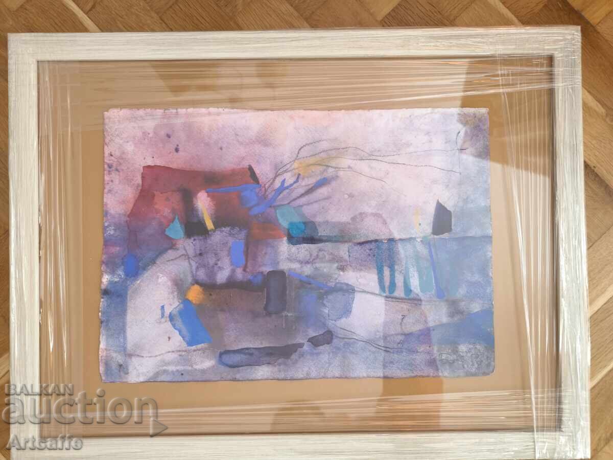 Plamen Bonev-watercolor, mixed media, new frame with price € 130.00 | 254.26 BGN