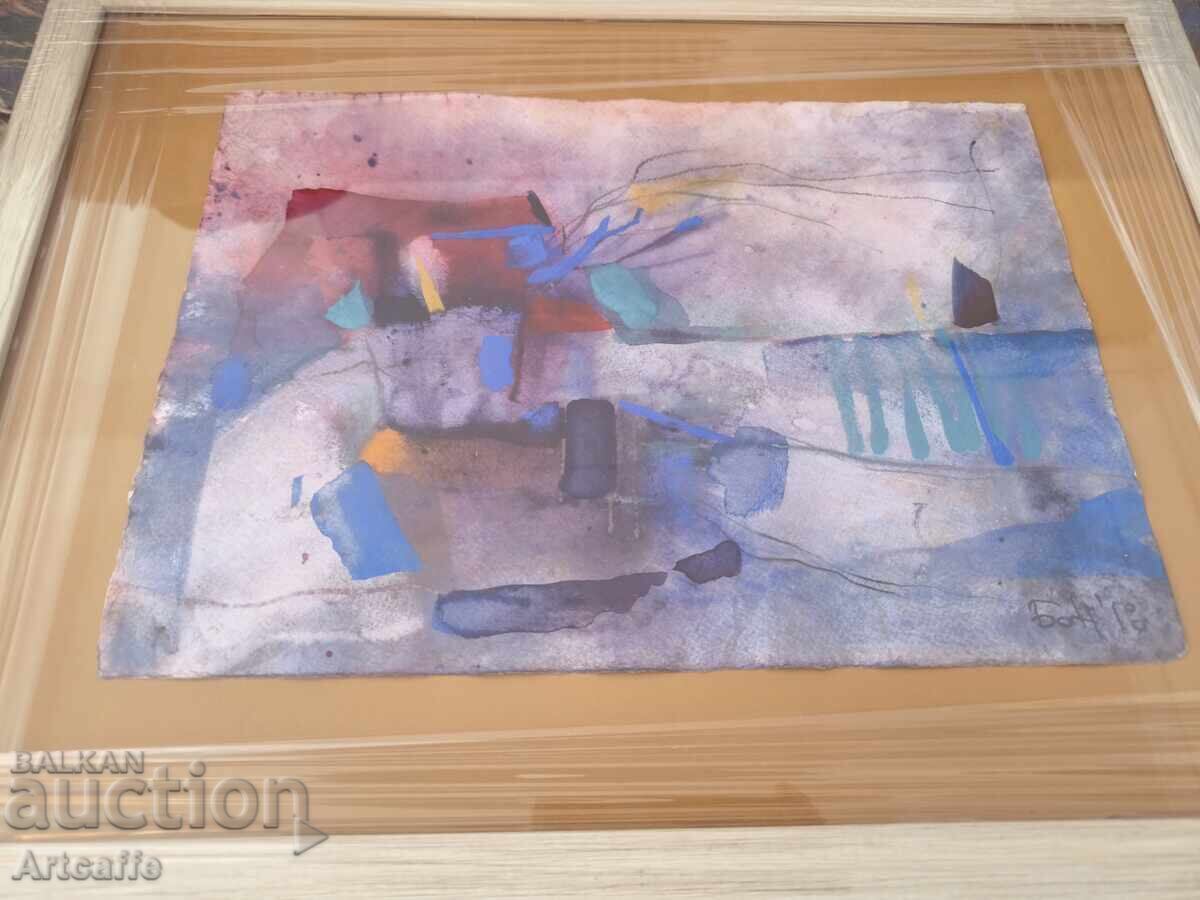 Plamen Bonev-watercolor, mixed media, new frame - 5