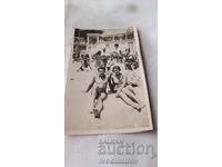 Photo Varna Young girl and man with a pipe on the beach 1935