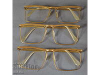 3 Old Gold Plated Eyeglass Frames