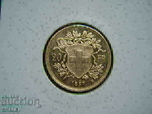 20 Francs 1897 Switzerland AU+ (gold) with price € 829.89 | 1623.13 BGN