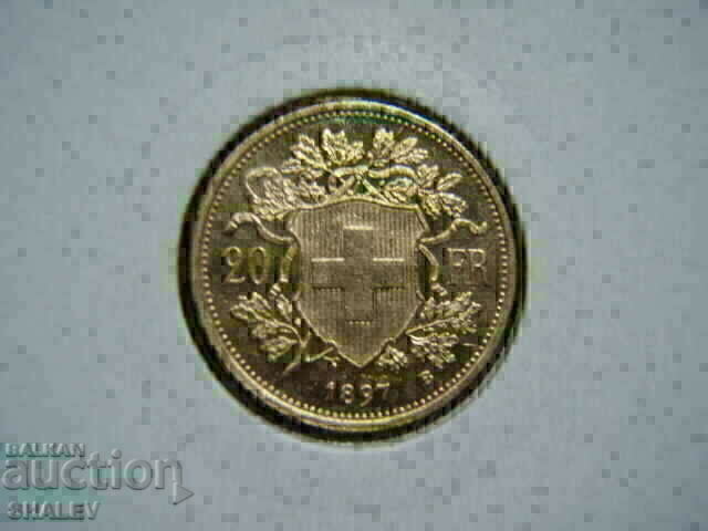 Аукцион 20 Francs 1897 Switzerland (20 франка Швейцария) AU+ (злато)