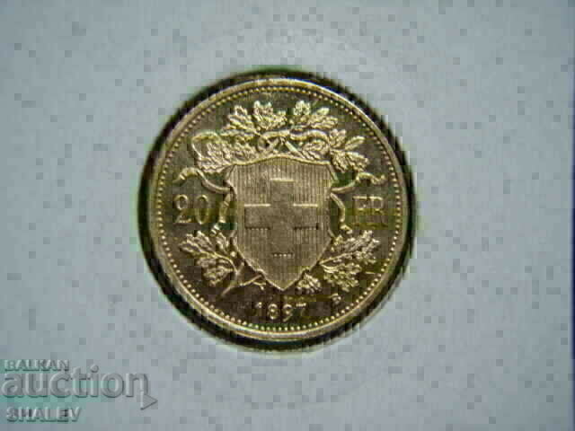 Livrarea 20 Franci 1897 Elveția (20 franka Shveĭtsariya) AU+ (zlato)