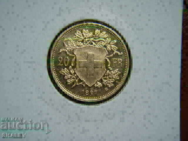 20 Francs 1897 Switzerland AU+ (gold)