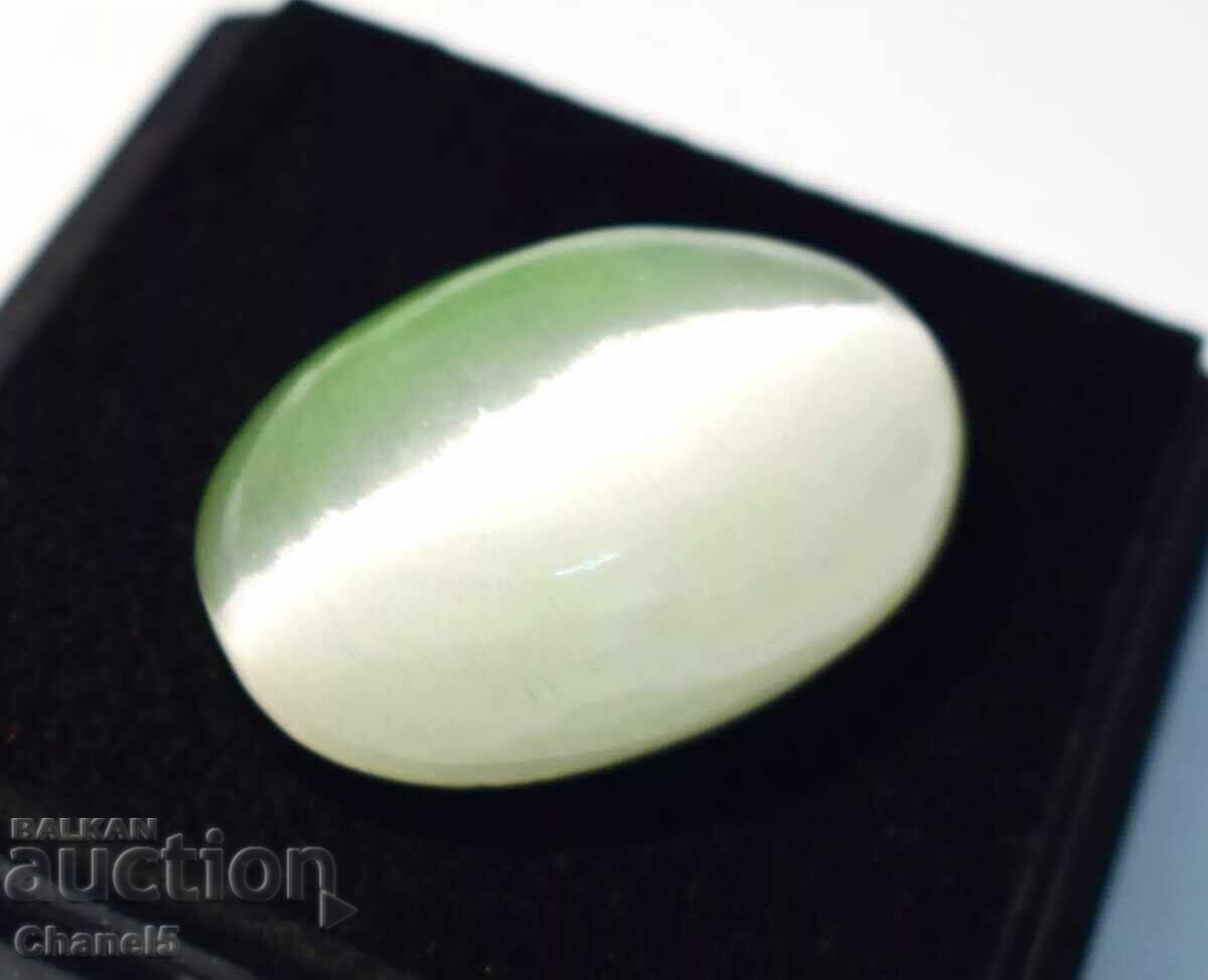 NATURAL WHITE 'CAT'S EYE' QUARTZ - CERTIFICATE - 5.85 ct (7) with price 42.00 BGN | € 21.47