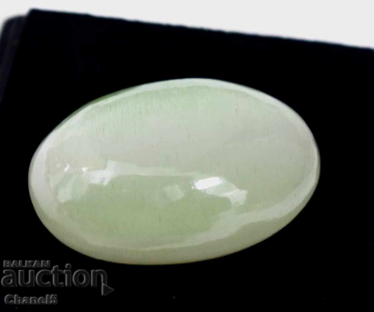 Delivery of NATURAL WHITE 'CAT'S EYE' QUARTZ - CERTIFICATE - 5.85 ct (7)