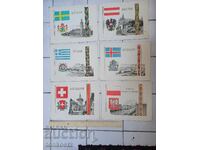 6 pcs. Coats of arms and flags 1957.