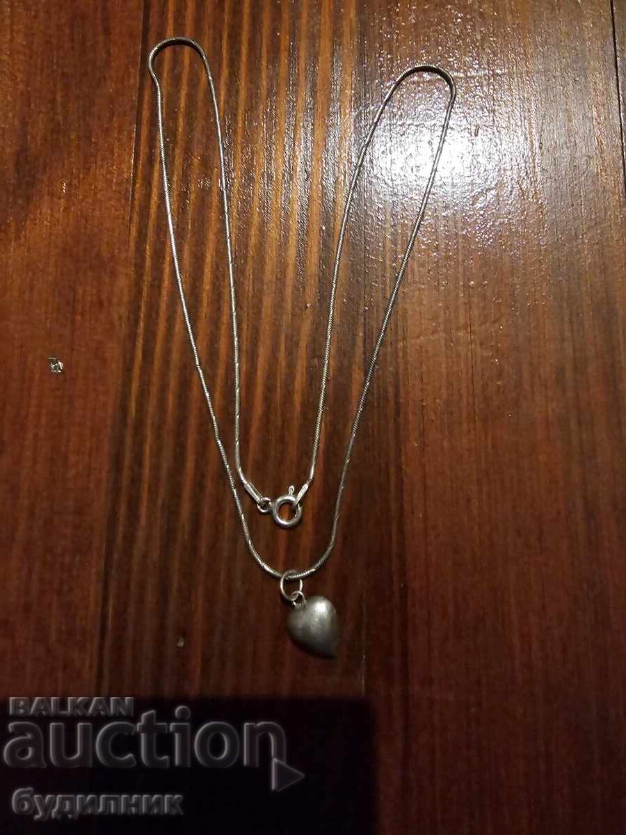 Silver chain with pendant, 925, 44cm. - 6