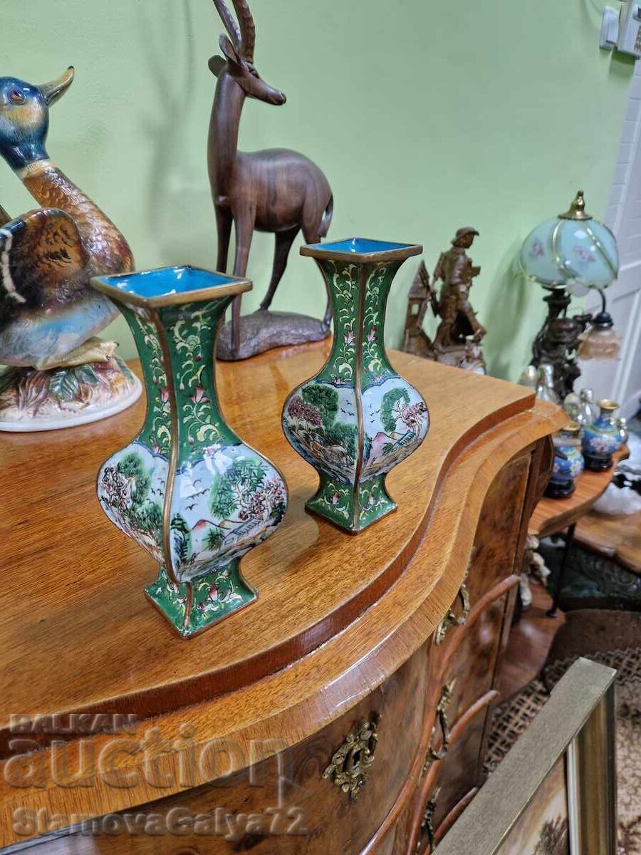Delivery of Pair of rare antique Chinese Cloisonne vases - Markings Delivery of Pair of rare antique Chinese Cloisonne vases - Markings