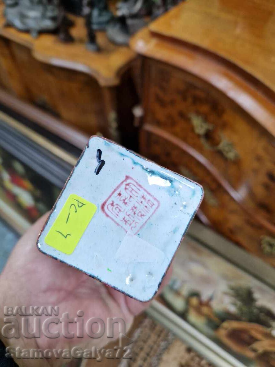 Ζευγάρι σπάνια αντίκες κινέζικα βάζα Cloisonne - Σημάδια - 7