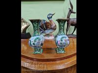 Pair of rare antique Chinese Cloisonne vases - Markings