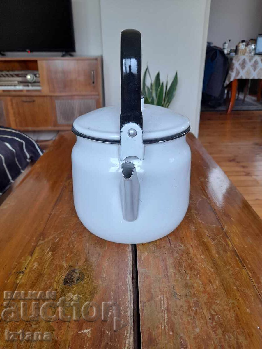 Old enamel teapot with price 45.00 BGN | € 23.01 Old enamel teapot with price 45.00 BGN | € 23.01