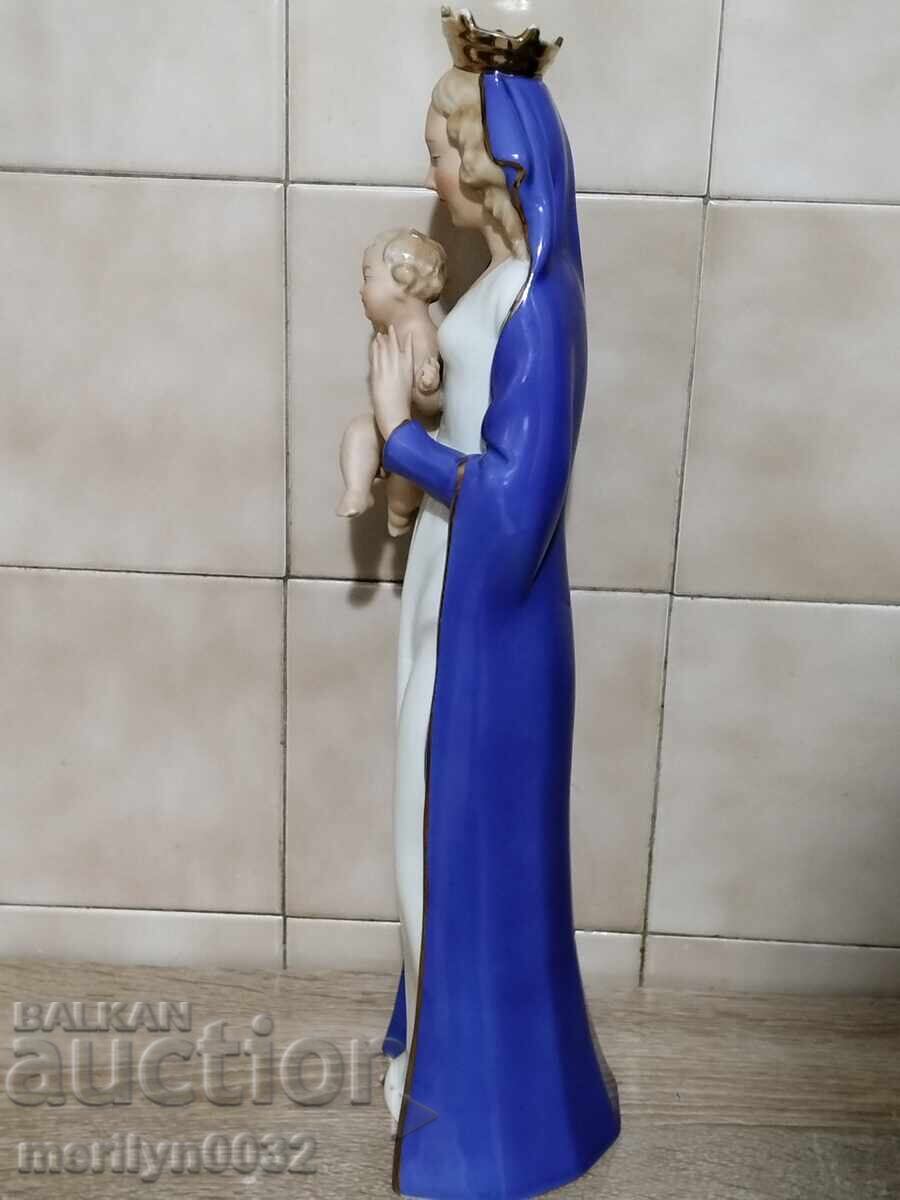 Fecioara Maria din porțelan german cu figurina copilaș Germania cu preț 189.00 BGN | € 96.63