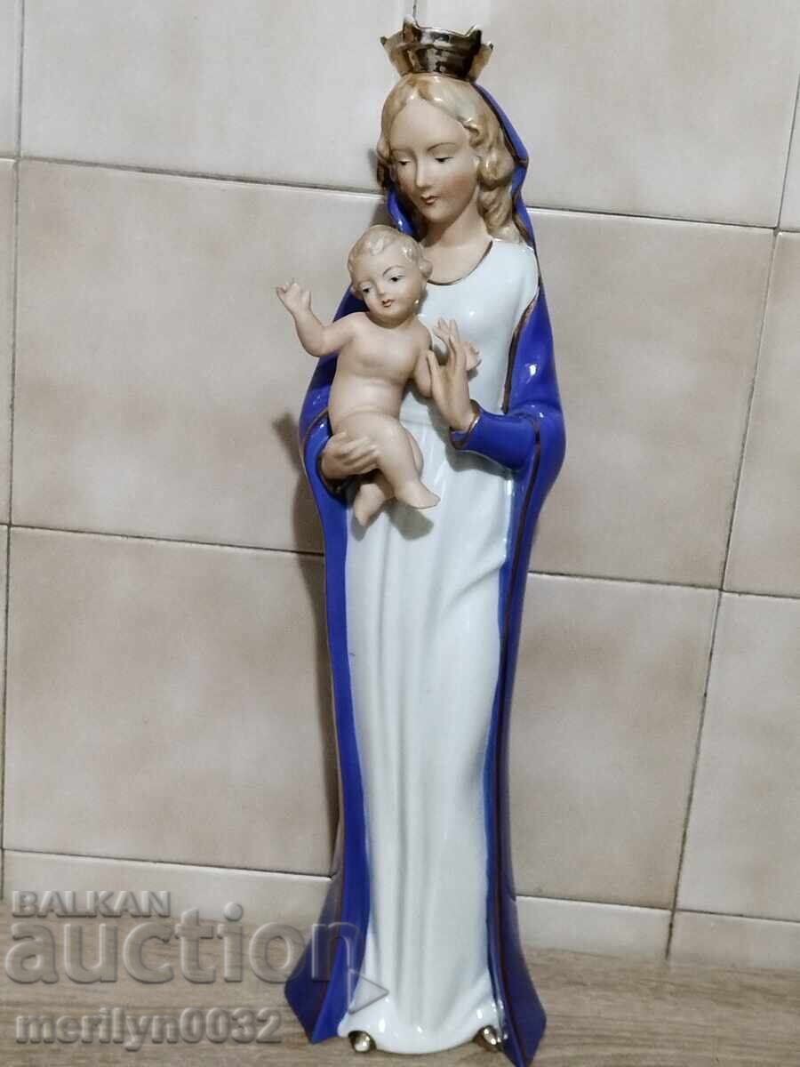 Fecioara Maria din porțelan german cu figurina copilaș Germania