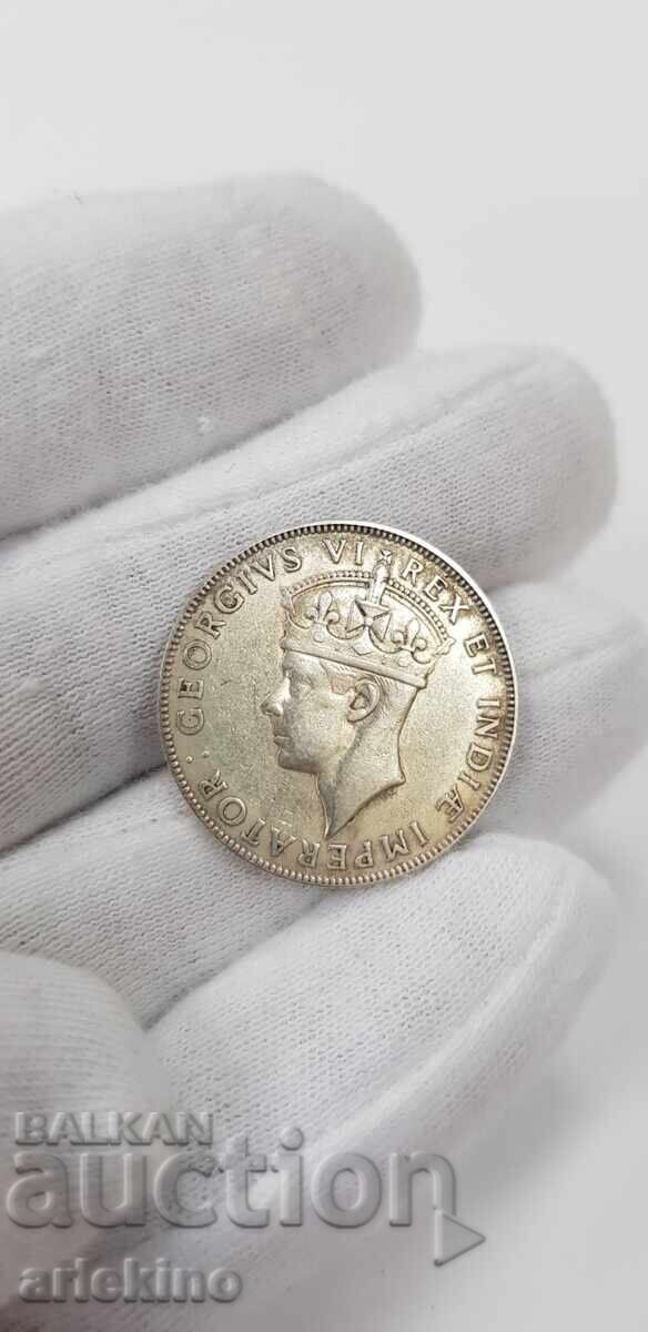 Moneda de argint 1 șiling 1941 Africa de Est Marea Britanie cu preț € 33.00 | 64.54 BGN