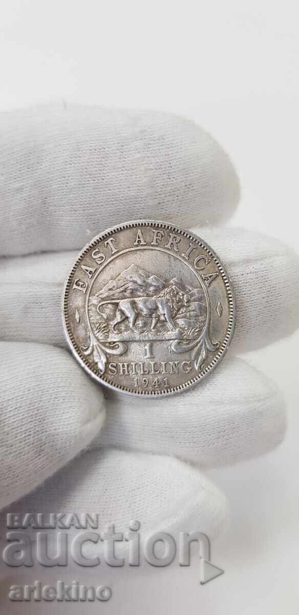Παράδοση Ασημένιο νόμισμα 1 σελίνι 1941 Ανατολική Αφρική Μεγάλη Βρετανία Παράδοση Ασημένιο νόμισμα 1 σελίνι 1941 Ανατολική Αφρική Μεγάλη Βρετανία