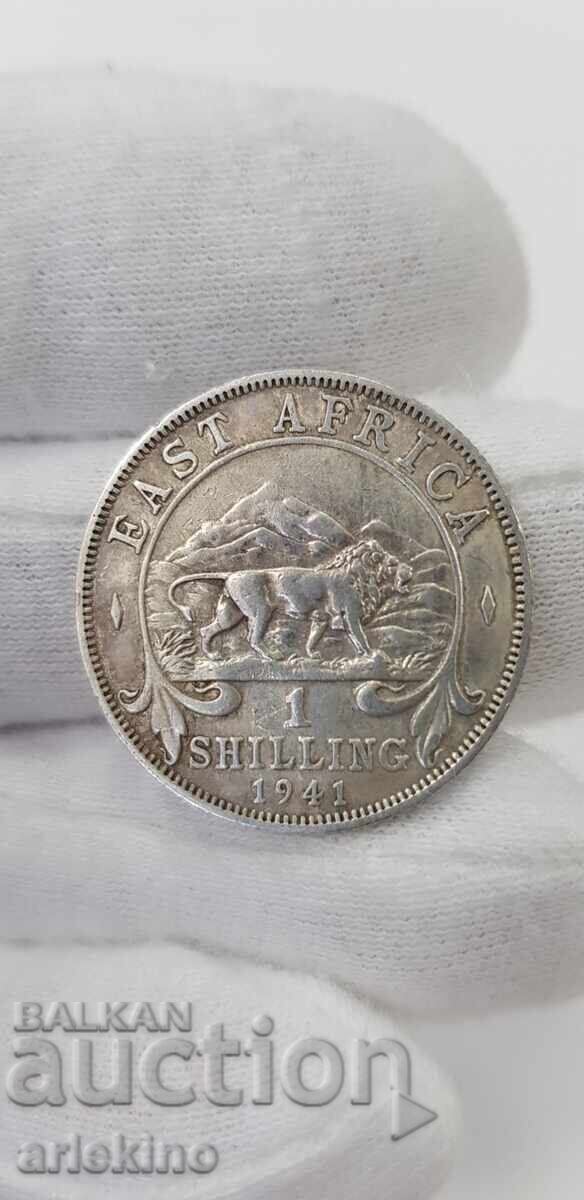 Ασημένιο νόμισμα 1 σελίνι 1941 Ανατολική Αφρική Μεγάλη Βρετανία Ασημένιο νόμισμα 1 σελίνι 1941 Ανατολική Αφρική Μεγάλη Βρετανία