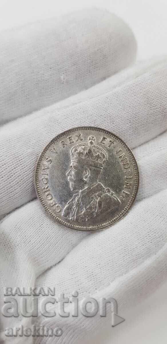 Silver coin 1 shilling 1922 East Africa Great Britain with price 45.00 BGN | € 23.01