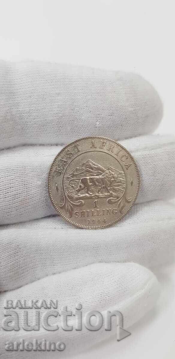 Auction  Silver coin 1 shilling 1944 East Africa Great Britain