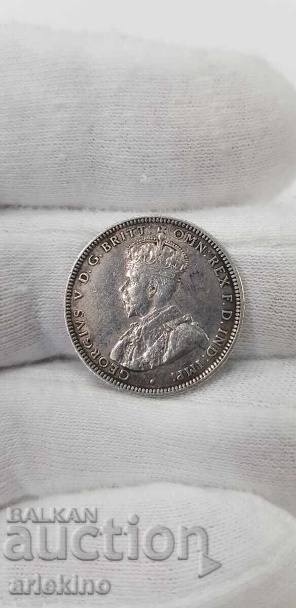 Rare silver coin 1 shilling 1917 Australia Great Britain with price 68.00 BGN | € 34.77