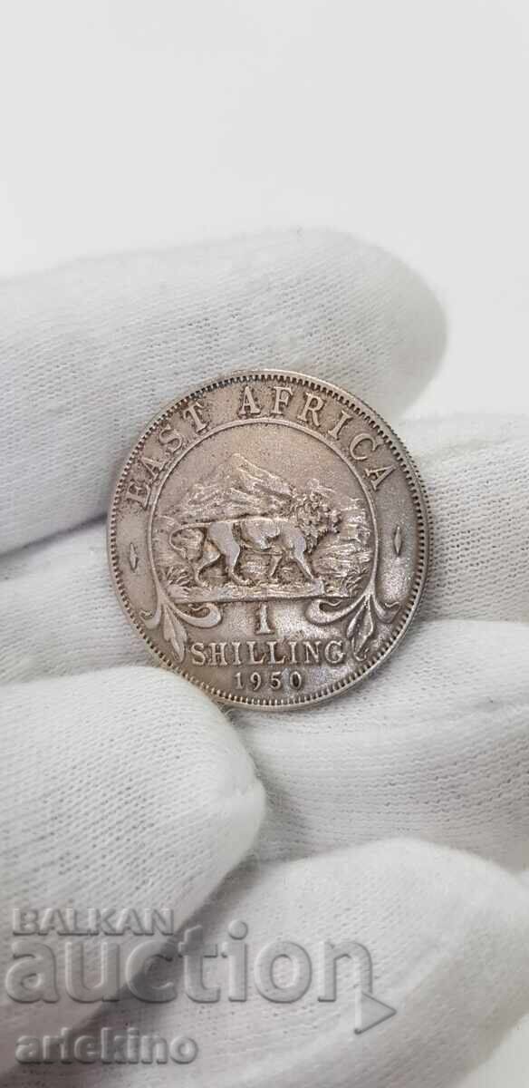 Auction Collectible cupro-nickel coin 1 shilling 1950. East Africa Auction Collectible cupro-nickel coin 1 shilling 1950. East Africa