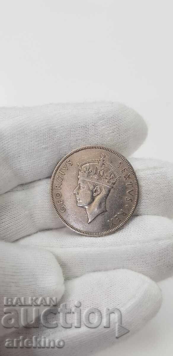 Collectible cupro-nickel coin 1 shilling 1950. East Africa - 5 Collectible cupro-nickel coin 1 shilling 1950. East Africa - 5