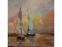 A. Yordanov oil painting - Seascape - Boats