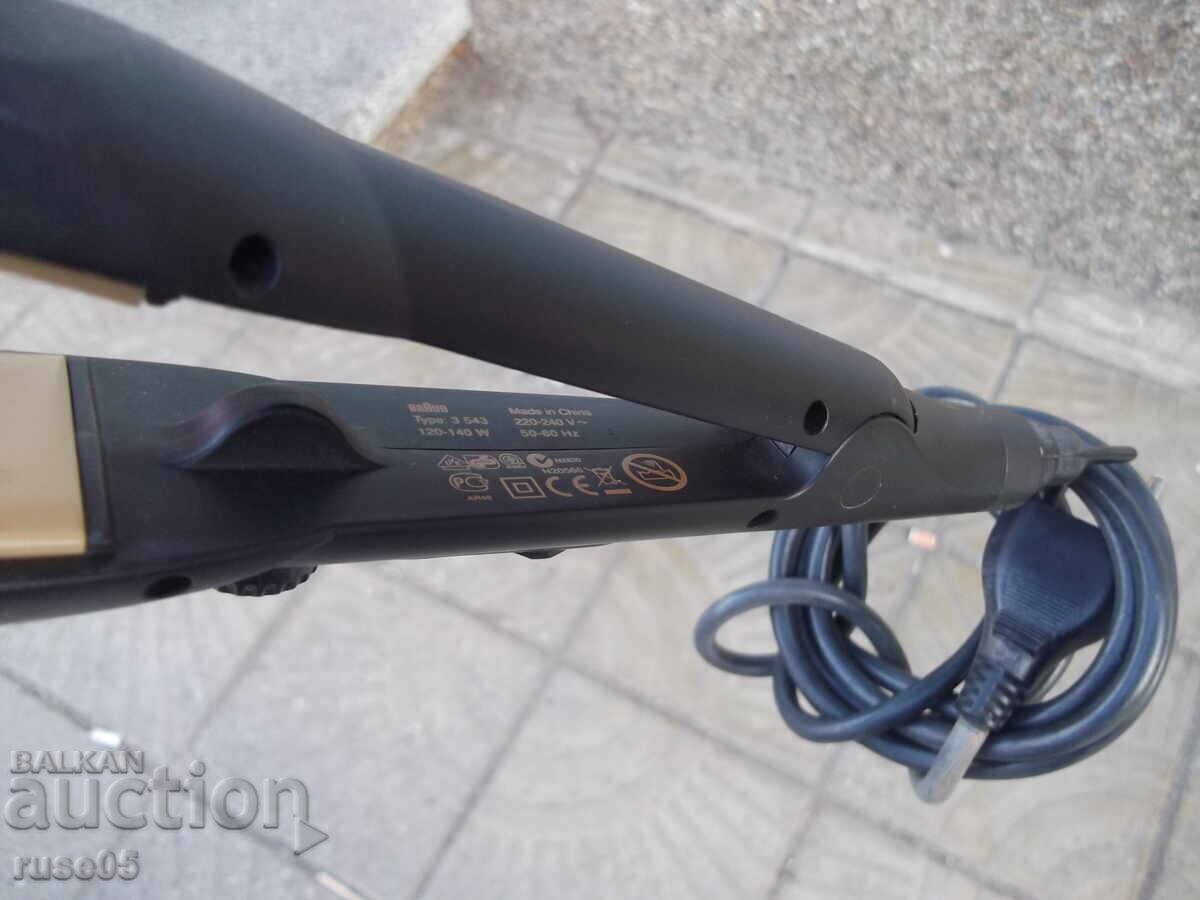 Delivery of "BRAUN - 3 543" ceramic hair straightener working Delivery of "BRAUN - 3 543" ceramic hair straightener working