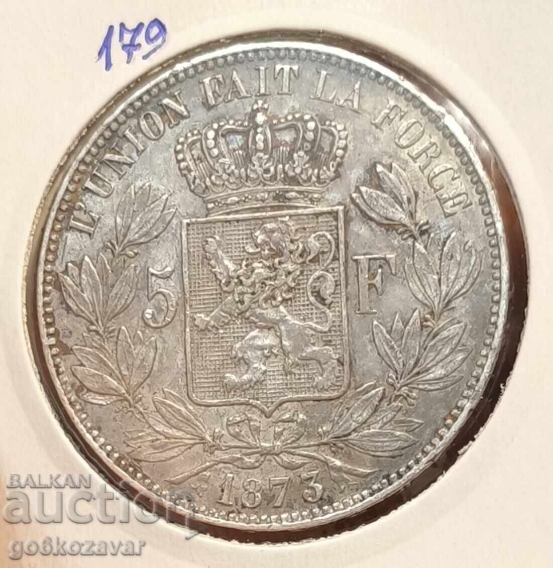 Βέλγιο 5 φράγκα 1873 Ασήμι! Συλλογή! Βέλγιο 5 φράγκα 1873 Ασήμι! Συλλογή!