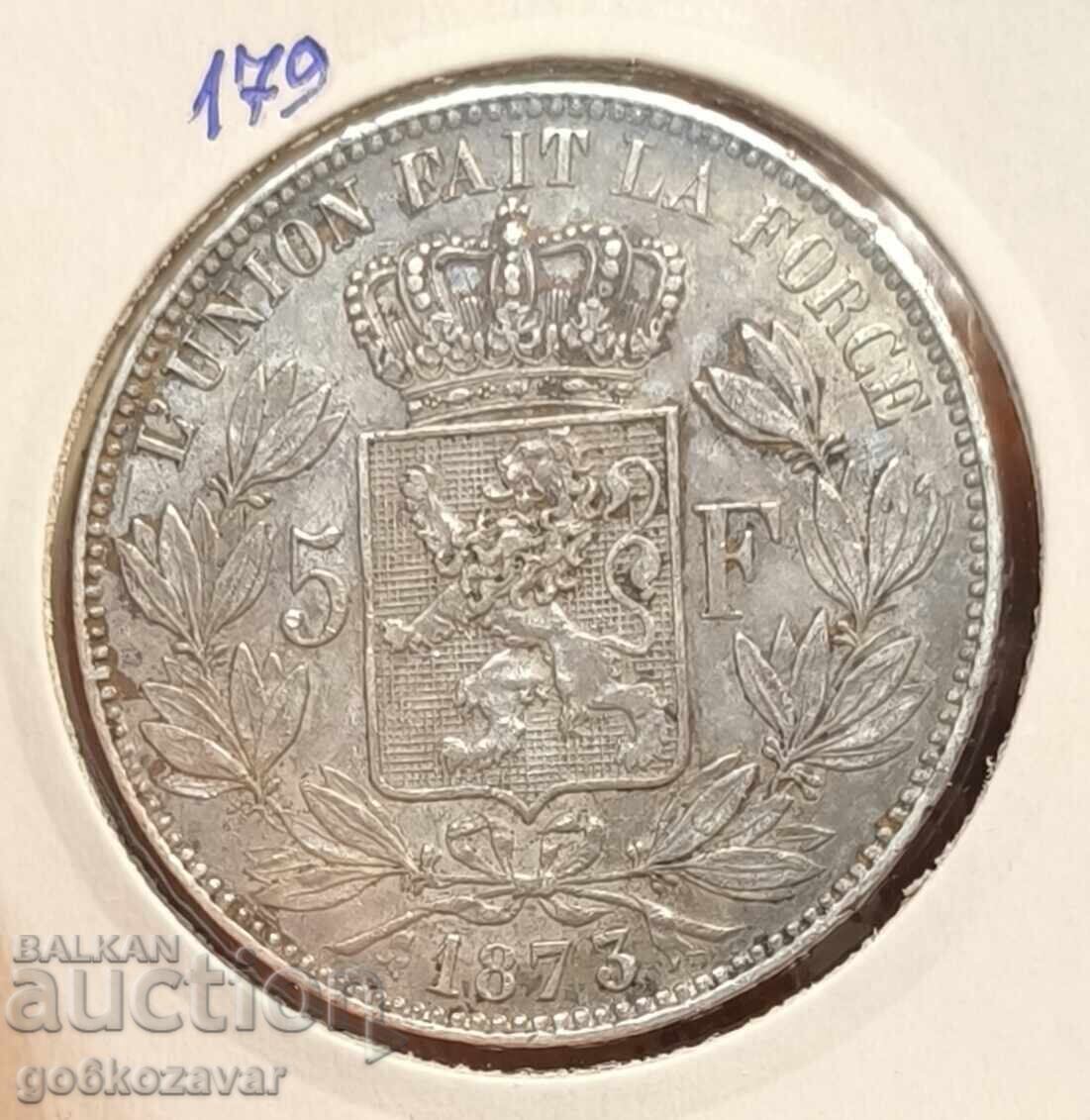Belgia 5 franci 1873 Argint! Colectare!