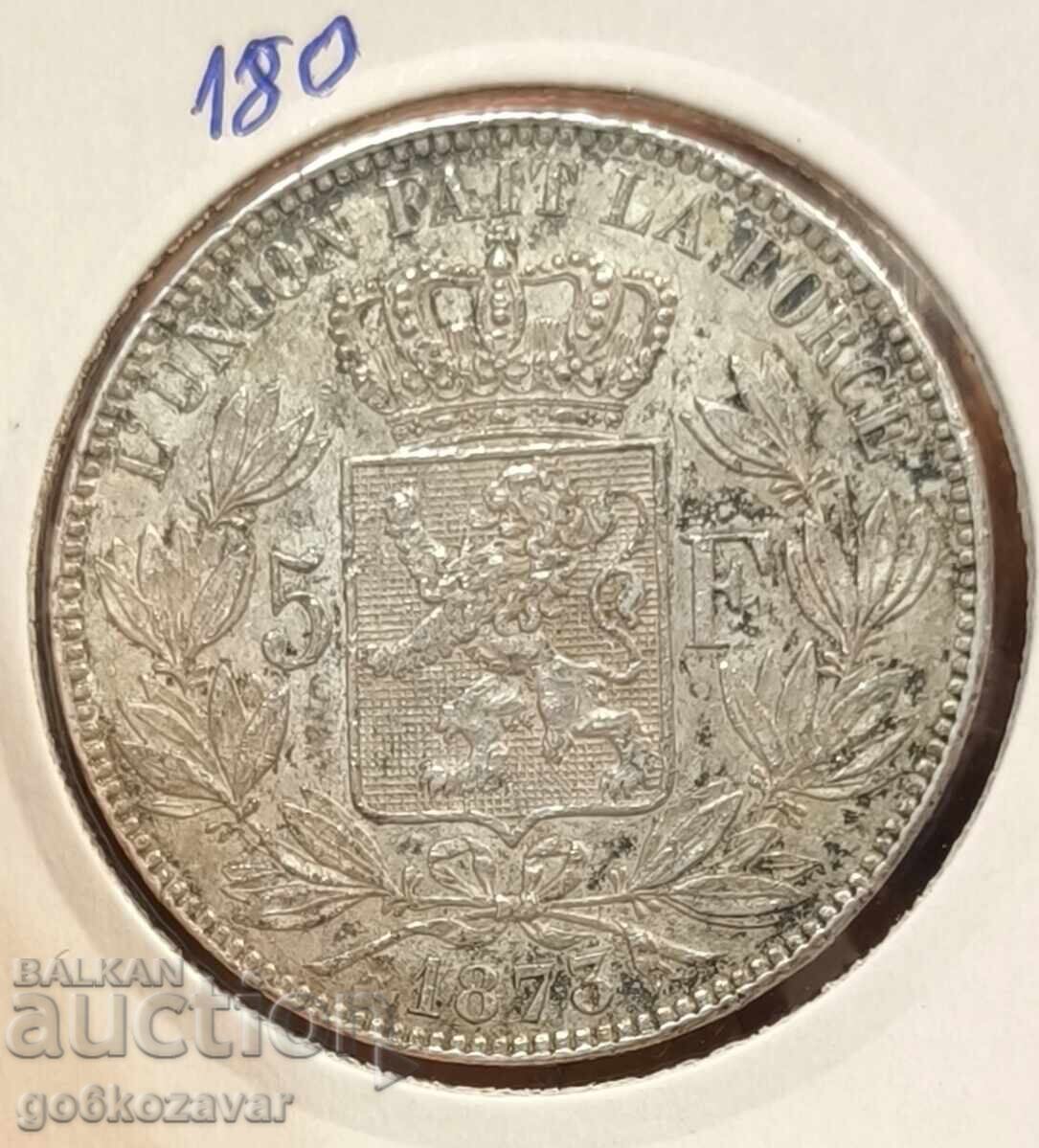 Belgium 5 francs 1873 Silver! Collection! Belgium 5 francs 1873 Silver! Collection!