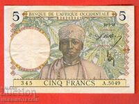 AFRICA DE VEST AFRICA DE VEST OCCIDENTAE 5 Franci emisiune 1938