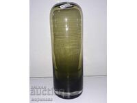 SOLID VASE. GREEN GLASS