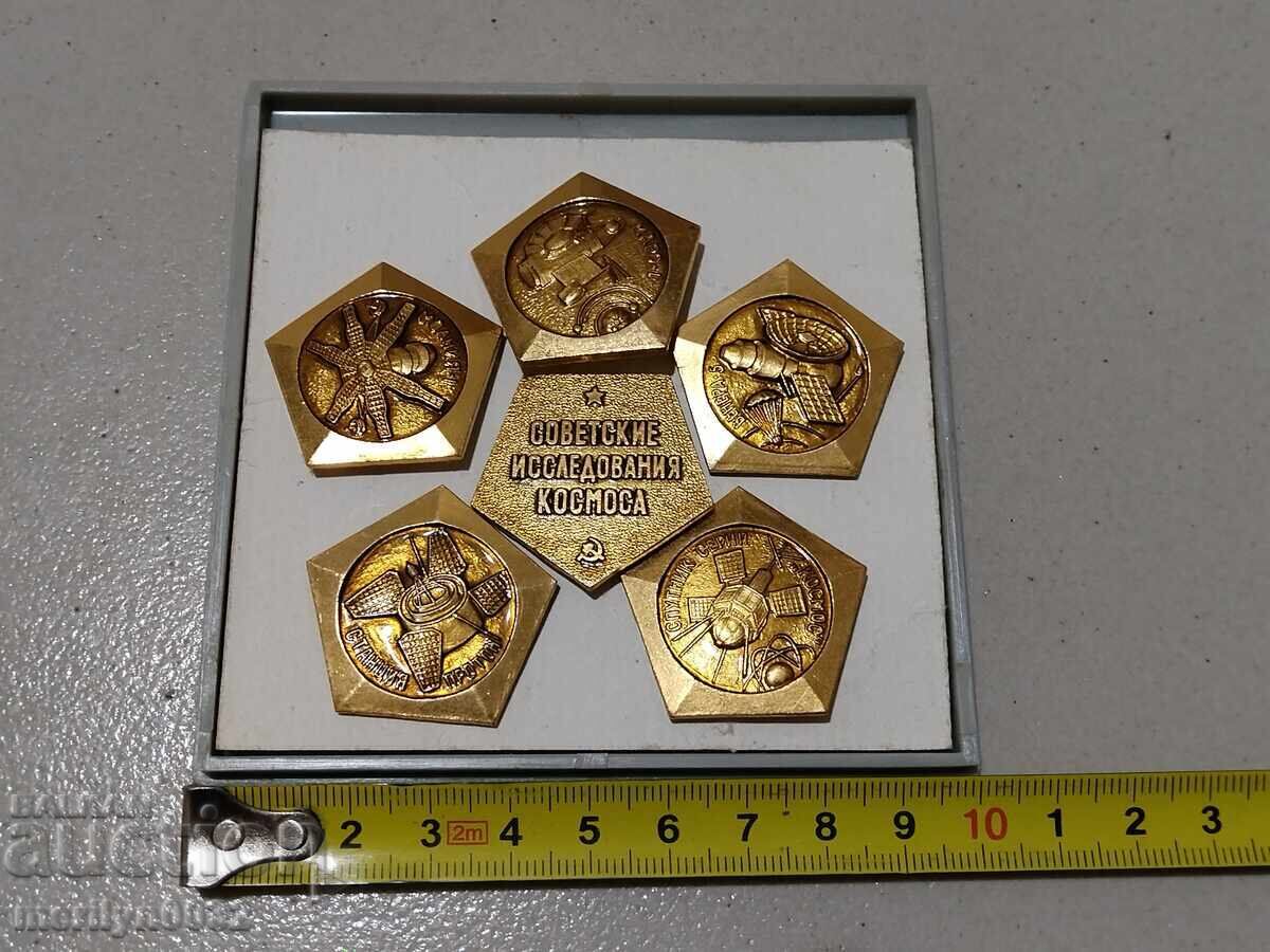 Delivery of Set of badges 6 pcs Soviet Space Research badge Delivery of Set of badges 6 pcs Soviet Space Research badge