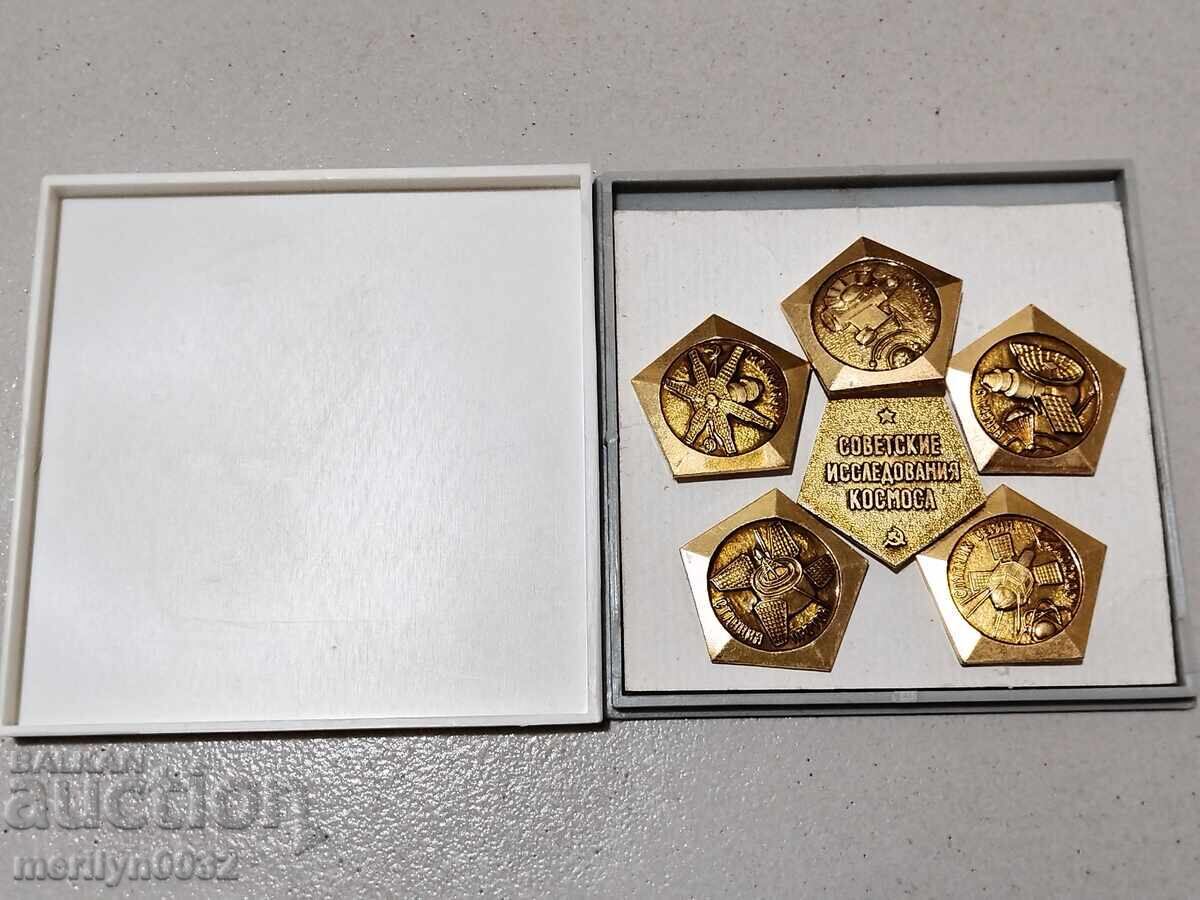Set of badges 6 pcs Soviet Space Research badge - 7 Set of badges 6 pcs Soviet Space Research badge - 7