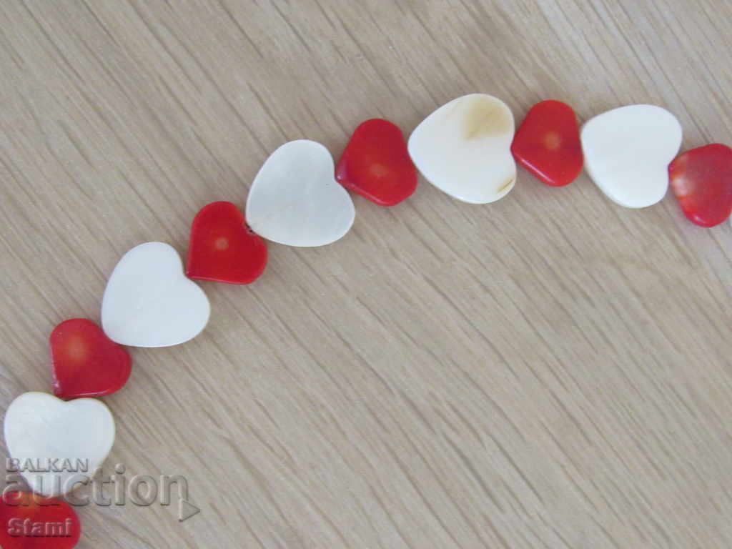 Natural red coral and white mother-of-pearl necklace with price 39.00 BGN | € 19.94 Natural red coral and white mother-of-pearl necklace with price 39.00 BGN | € 19.94
