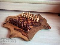 Interesting Old Wooden Chess Set With A Non-Standard Board