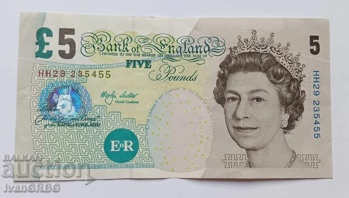 5 lire 2002 Marea Britanie Regina Elisabeta a II-a Anglia cu preț 24.00 BGN | € 12.27 5 lire 2002 Marea Britanie Regina Elisabeta a II-a Anglia cu preț 24.00 BGN | € 12.27