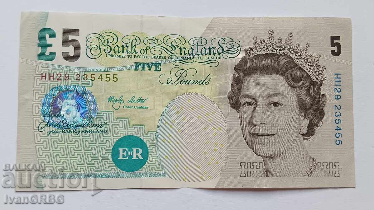 Licitație 5 lire 2002 Marea Britanie Regina Elisabeta a II-a Anglia Licitație 5 lire 2002 Marea Britanie Regina Elisabeta a II-a Anglia