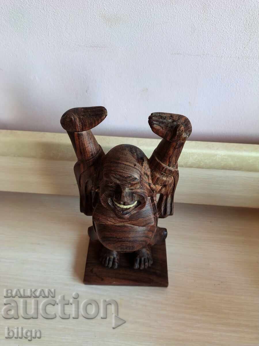 Sculptură din lemn - Buddha care râde cu preț € 23.28 | 45.53 BGN