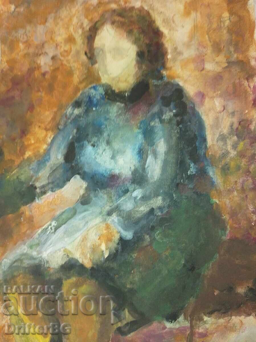 Licitație Desen acuarela pe carton 31/21 cm Licitație Desen acuarela pe carton 31/21 cm