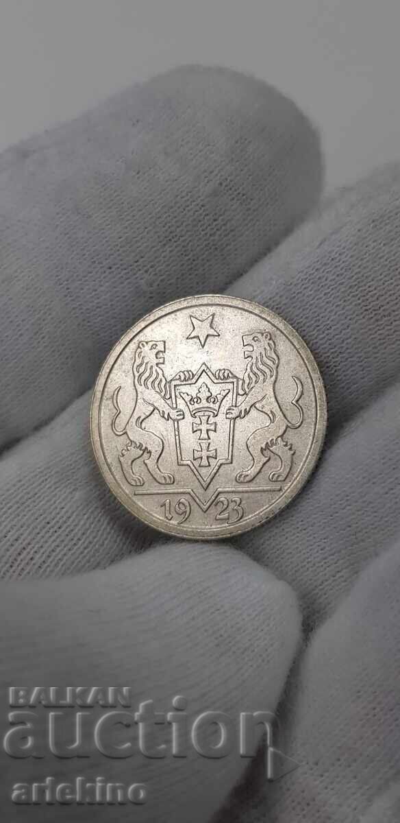 Rare silver coin 1 guilder 1923 DANZIG with price 75.00 BGN | € 38.35 Rare silver coin 1 guilder 1923 DANZIG with price 75.00 BGN | € 38.35