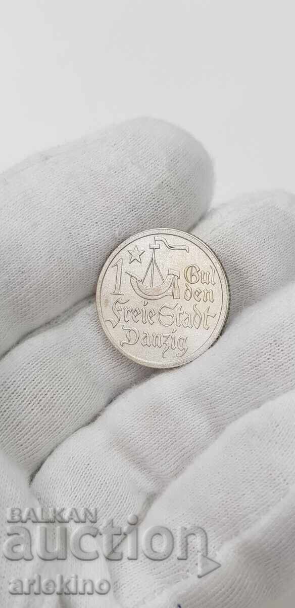 Auction Rare silver coin 1 guilder 1923 DANZIG Auction Rare silver coin 1 guilder 1923 DANZIG