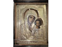 Icon of the Virgin Mary with Silver Frame