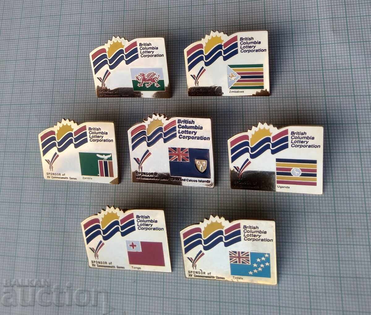 Auction 18163 Badge - Commonwealth Games - LOT-7pcs Auction 18163 Badge - Commonwealth Games - LOT-7pcs