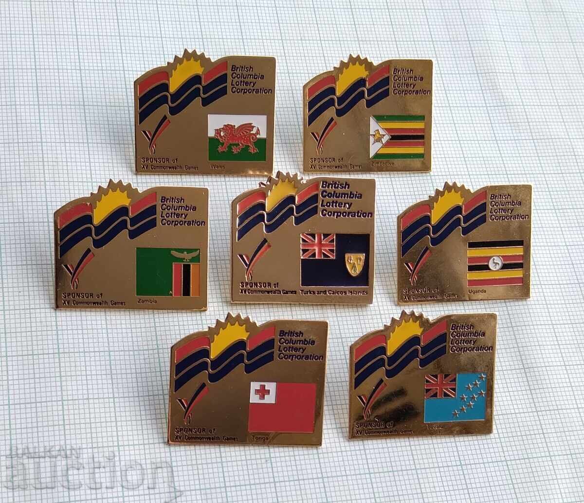 Delivery of 18163 Badge - Commonwealth Games - LOT-7pcs Delivery of 18163 Badge - Commonwealth Games - LOT-7pcs