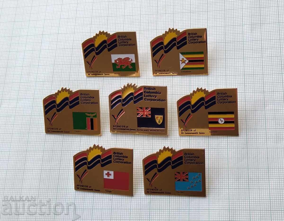 18163 Badge - Commonwealth Games - LOT-7pcs - 5 18163 Badge - Commonwealth Games - LOT-7pcs - 5