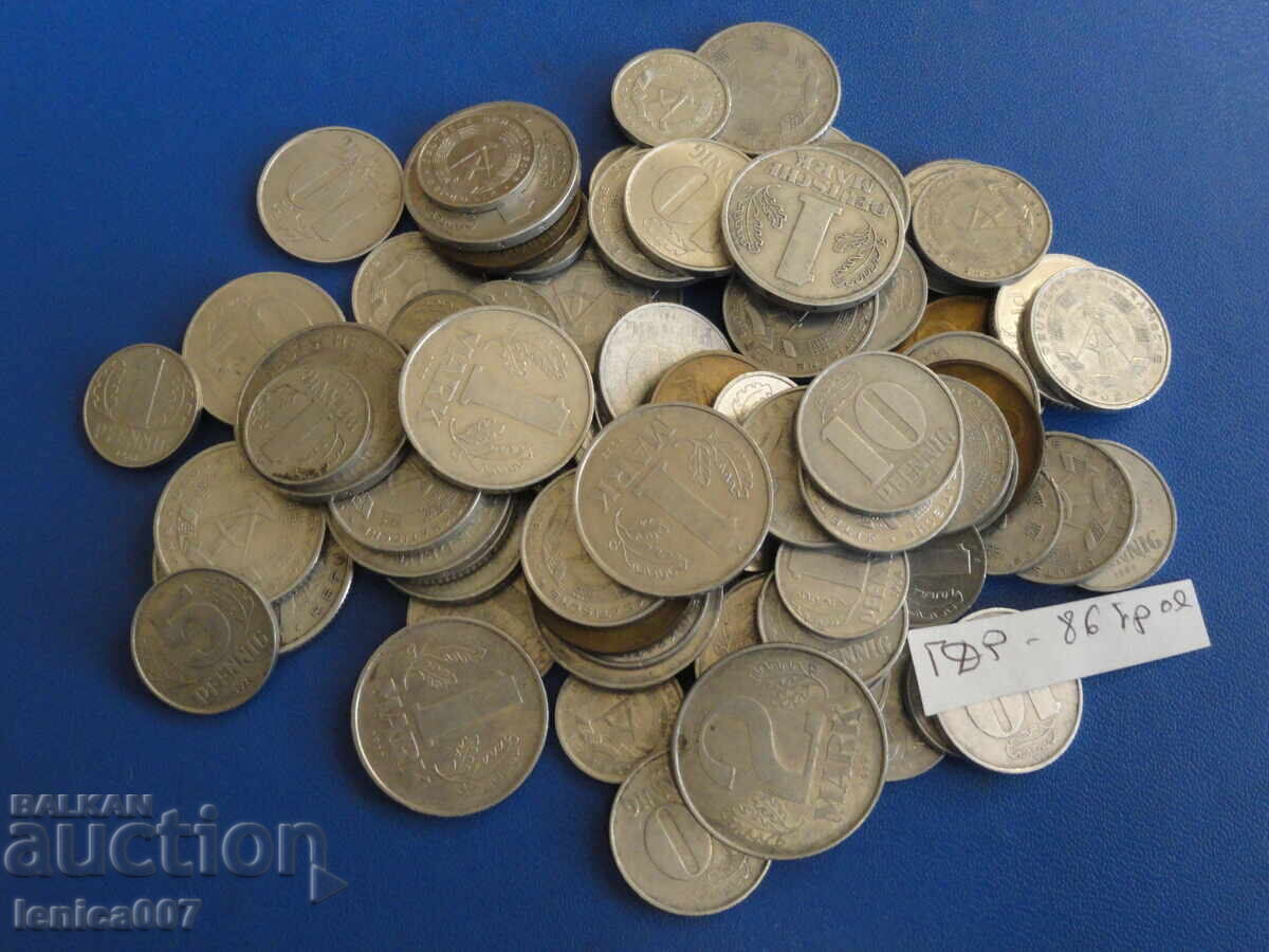 Germania (GDR) - Monede (86 bucăți) cu preț € 14.50 | 28.36 BGN Germania (GDR) - Monede (86 bucăți) cu preț € 14.50 | 28.36 BGN